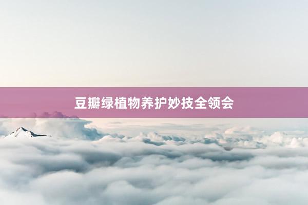 豆瓣绿植物养护妙技全领会